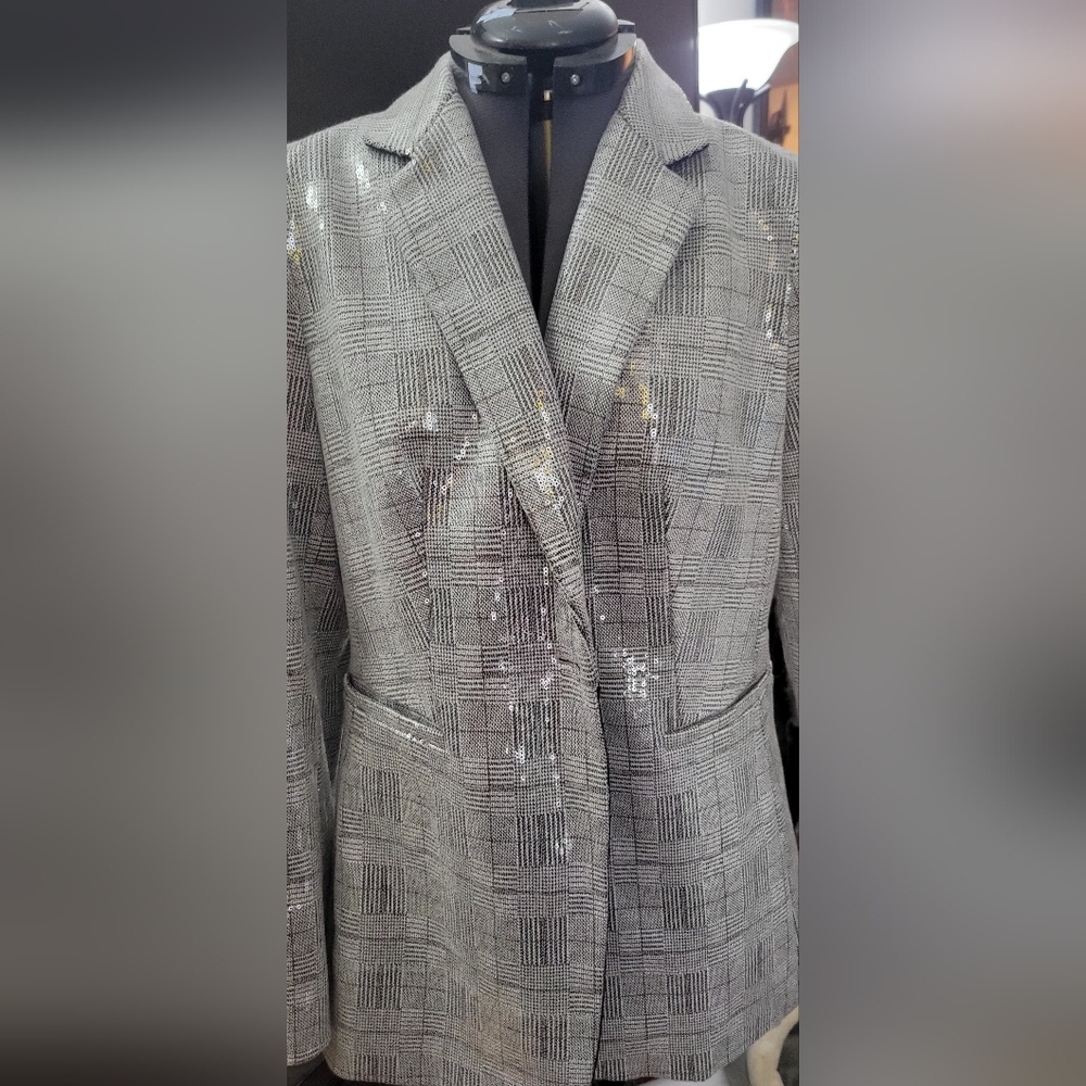 Tommy Hilfiger Metallic Checkered Blazer